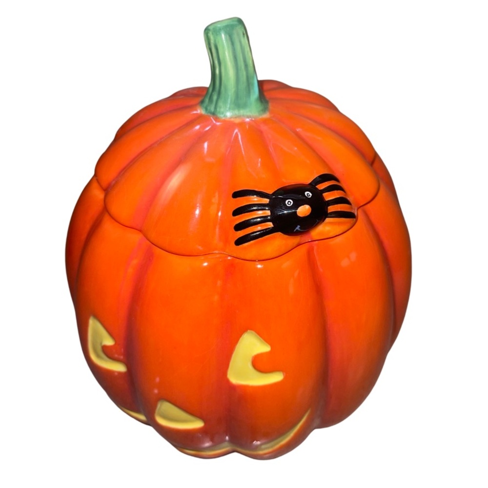 Halloween Ceramic Jack O’ Lantern by Hallmark: Candy Storage: Decoration - Picture 2 of 5